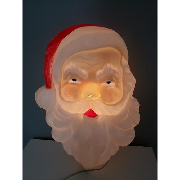 Union Products Other - Vintage‎ Christmas Light Blow Mold Santa Face Head 21.5” Union Products Hanging